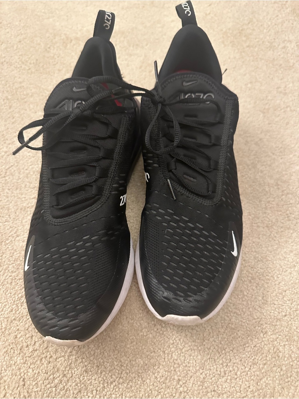 Nike Men’s Air Max 270 Black with White Accents Size 12